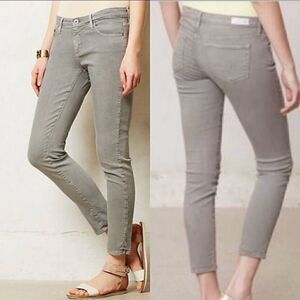 AG The Stevie High-Rise Skinny Ankle Jeans gray 27